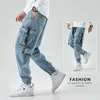 Män joggare lasten denim byxor baggy harem japanska streetwear styke manlig ankel hajuku casual hip hop jeans byxor män 211124