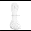 Notions Outils Vêtements Drop Livraison 2021 3 Rouleaux Cordon Élastique Ceinture Blanc Coupe Couture Couture 4Mm 9Sj4J