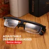 النظارات الشمسية Eyeezi رؤية مزدوجة قابلة للتعديل درجة نظارات القراءة العالمي البؤري تصحيح قصر النظر الشيخوخي النظارات -6d إلى + 3D