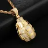 HIP Hop Iced Out Bling Cubic Zircon CZ Grenades Bombs Necklace & Pendant for Women Men Jewelry Wholesale X0509