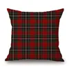 Style britannique rétro simple lin housse de coussin écossais Plaid géométrie taie d'oreiller décorative décor à la maison canapé coussin coussin/décoratif