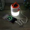 100W Solar Lanterns Light Bulb LED Hanging Camping Tent Lamp Remote/USB Charger - A