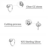 Real 925 Sterling Silver Tear Drop CZ Diamantring med logotyp och Original Box Passande Pandora Vigselringar Förlovnings smycken för kvinnor