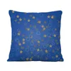 Linhas geométricas azuis travesseiros quadrados de poliéster para sofá de cadeira de carro capa de travesseiro simples 45x45 cm almofada/decorativa
