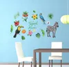 Wall Stickers Home Decoration Tropical Jungle Flowers And Birds Series For Kids Rooms DIY Decor