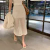 Летние элегантные дамы вязание тонкий бодильон юбки женщин выладьте эластичную высокую талию сексуальную раскол юбки 210520