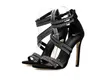 Robe chaussures femmes sandales talons hauts luxe bling cristal mariée mariage été sexy bout ouvert stiletto fête dames or noir