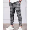 Calças masculinas moda tapered stripe tie jogging casual mens corredores coreano