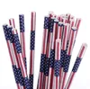 100pcs American USA Flag Paper Foodgrade Drinking Straws Tableware Accessories Decor for Indenpendence Day 4th of July Party Decorations SN2736