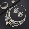 Oorbellen Ketting Blachette Mode Luxe Boutique Afrikaanse Mesh Armband Ring 4 Stks Bruids Bruiloft Banket Sieraden Set