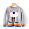 Camisola infantil Outono Inverno de malha crianças vestuário meninos meninas s crianças desenhos animados fox pullover roupas 210429