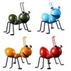 4PCS Colorful Cute Garden Art Metal Sculpture Ant Ornament Insect For Hanging Wall Lawn Decor Indoor Outdoor 210804