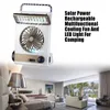 Multi-Function Outdoor Solar Light med flashlampa Portable 30 LED-lampor Lampa Rechargable Power Mini Electric Fans