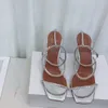 Amina Muaddi Gilda silver leather Sandals crystal-encrusted strap spool Heels sky-high heel for women summer luxury designers shoes party heeled factory footwear