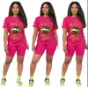 692.women's Tracksuits Стилист Печать Футболка Шорты Шорты Брюки Двух частей Набор Высокое Качество Черно-белый Желтый Красный Многоцветный Коротким Рукавом S-XXL