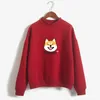 Kvinnor hajuku hoodies fleece höst kawaii söt japansk anime shiba innu pullover kpop sweatshirt moletom sudadera mujer 210522