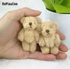 6PCS/Lot Mini Joint Bear Stuffed Plush Toys 6.5cm Cute Light Ted Bears Pendant Dolls Gifts Birthday Wedding Party Decor J00501 Y211119
