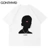 Camisetas Streetwear Impressão Criativa Punk Rock Gothic Tees Shirt Hip Hop Verão Harajuku Casual T-shirts Tops 210602