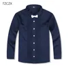 On Sale Children Boys Shirts European and American Style Solid 100% Cotton Kids For 4-13 year Kid Wear 210713