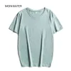 Moinwater Dames Nieuwe Solid T Shirts Kleuren 100% Katoen Casual T-shirts Dame Base Tees Vrouwelijke Streetwear Tops MT20075 Y0508