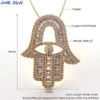 MHS SUN 1PC donne gioielli zircone cubico con malocchio di Horus AAA mani ciondolo collana catena girocollo per donna uomo regalo 2107211953374556