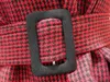 Być może U Tube Topy Kobiety Houndooth Sash Red Gray Khaki B0262 210529