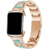 Smycken diamantmetallband för Apple Watch Bands 44mm 42mm 40mm 38mm Resin Armband Women Watchband Iwatch Series 6 5 4 SE Wristbands Smart Tillbehör