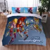 Bettwäsche-Sets Blau Thema Steppdecke für Jungen weiche Raumdekoration Cartoon Tier 3D gedruckt Hohe Qualität Daunenkissenbezug