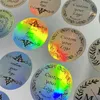 100pcs autocollant holographique personnalisé Scole de mariage d'argent Personnalisé Stickers Stickers Faveurs Boxes Étiquettes Lipstick Label 210610