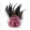 Handmade Fabric Cloth Art Flower Feather Brooch Pin Jewelry Clothing Wearing Corsage Decoration for Women Accessories Luxury