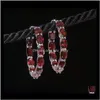 Hoop Hie Drop Delivery 2021 Uue Lab Créé Rhodium Over Sier Boucles D'oreilles Bijoux Accessoires Sont Et Exquis Artificiel Rubis Lsrtt