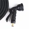Watering Equipments 25FT Retractable Hose Natural Latex Expandable Garden Washing Car Fast Connector With Water Gun practical