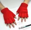 Cinq doigts gants adulte demi polaire corail doigt tricoté pour hommes et femmes hiver chaleur sans doigts