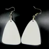 Sublimation Blank Earrings Heat Transfer Earrings White Sublimation Wooden Earrings with Wire Hook for DIY Crafts Making Supplies