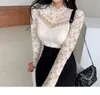 Lente Herfst Vrouwen Korea Twee Stuk Set Puff Sleeve Gekleed Kraag Dubbele Breasted Tops + Hoge Taille Split Schede Rokken Pak 210514