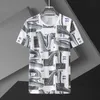 Men's T-Shirts Arrival Super Large Men Short Sleeve Summer Fashionable Print Casual O-neck Knitted Tshirt Plus Size XL-6XL 7XL 8XL 9XL 10XL