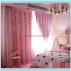 Curtain Deco El Supplies Home Gardencurtain & Drapes Hollow Star Pink Blackout Curtains For Living Room Bedroom Window Princess Blinds Stitc