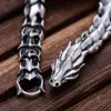 Fios de miçangas de alta qualidade dragão preto vintage punk bracelete para homens corda22