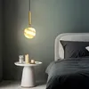 Modern Glass Pendant Lamp LED Hanging Lighting Nordic Minimalist Restaurant Bar Bedroom Bedside Decor Fixture Suspension Light
