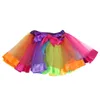 Jupes Robe de bal Mini-jupe multicolore Tie-dye 3 couches élastique taille haute jupe courte mode adulte Tutu danse 2022