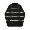 IEFB Heren Plaid Color Blok O-hals Sweater Dikte Herfst en Winter Koreaanse Mode KattenTed Tops Mannelijke Kintwear Kleding 9Y4543 210524