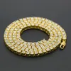 Homens hip hop bling gelado fora corrente de tênis 1 linha colar suntuoso clástico prata preto rosa ouro correntes moda jóias 4907481