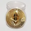 Altın / Gümüş Kaplama Paralar Dekorasyon Yaratıcı Ethereum Coin Sanat Koleksiyonu Fiziksel Hediye Metal Hatıra Sikke