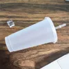 MonoLayer Transparent Plast Tumblers Vattenglas 710 ml Temperaturavkänning Drycker Kaffe Muggar Carry-on Plast Cups 6BS T2