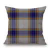 British Style Retro Simple Linen Cushion Cover Scottish Plaid Geometry Decorative Pillowcase Home Decor Sofa Throw Pillow Cushion/Decorative