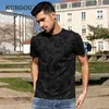 KUEGOU Estate Tee Abbigliamento T-shirt manica corta da uomo Moda Lettera di alta qualità Stampa Tshirt Nero Top Plus Size ZT-90018 210716