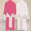 Tjockning Varm Bad Robe Bomull Soft Nightgown Letter Jacquard Mysigt Badrock Durable Home Hotel Pajamas Unisex