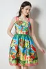 부티크 슬링 드레스 소녀 여름 인쇄 드레스 패션 트렌디 한 미니 드레스 파티 휴가 드레스
