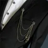 Vintag Tassel Chain Metal DIY Brosch Mens kostym Skjorta Casual Badge Luxulry Smycken Lapel Pin för pojkvän Tillbehör