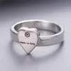 Anello di design placcato in argento con cuore per regalo di fidanzamento per uomo e donna, amante dei gioielli di nozze